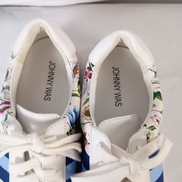 Johnny Was Downtown Fiska Multicolor Leather Sneakers Women 7 Authentic $268 - Picture 9 of 11